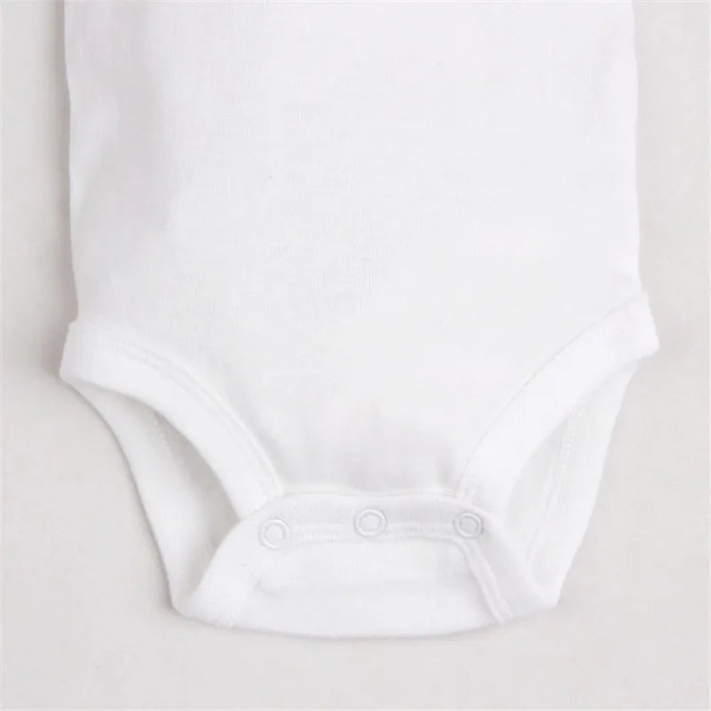 3PCS Boy/Girl Cotton Long Sleeve White Baby Onesie