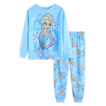 Princess Anna Elsa Cartoon Long Sleeve Pajamas