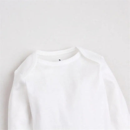 3PCS Boy/Girl Cotton Long Sleeve White Baby Onesie