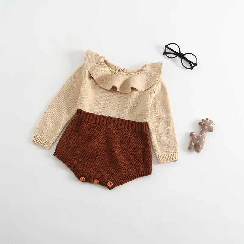 Baby Girls Knitting Romper Red Fashion