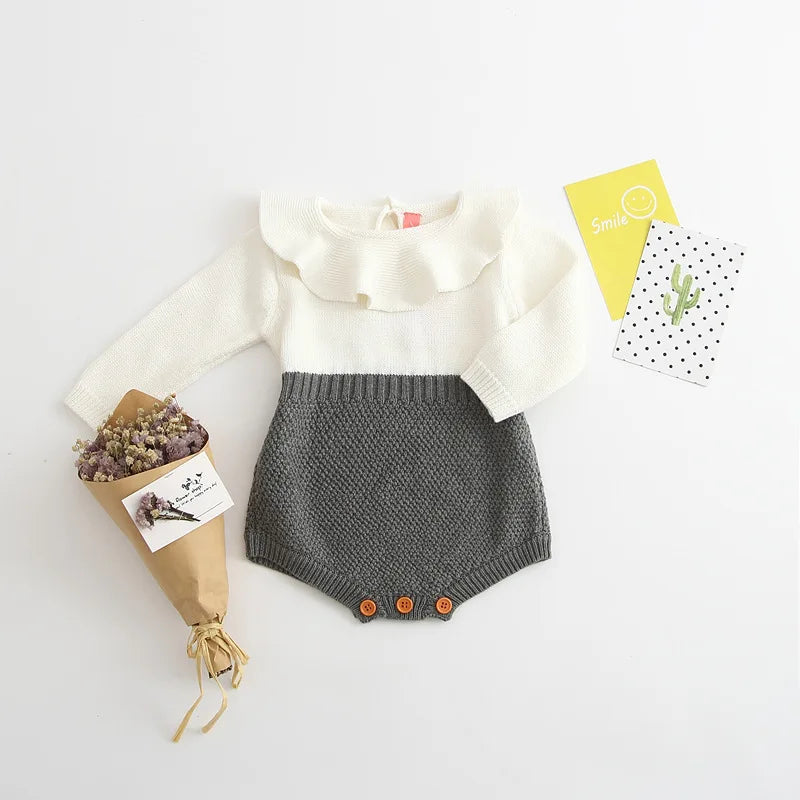 Baby Girls Knitting Romper Red Fashion