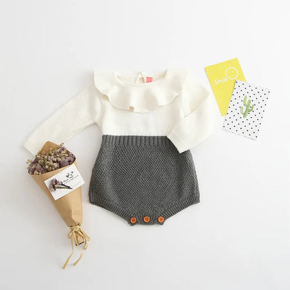 Baby Girls Knitting Romper Red Fashion