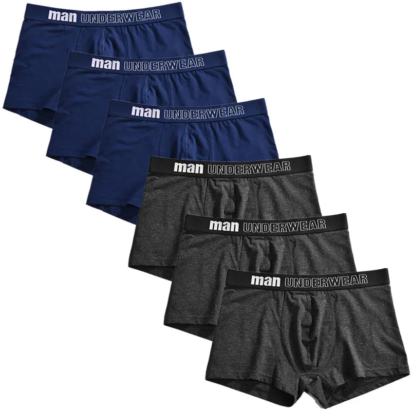 6pcs Men Boxer Briefs Shorts Underwear