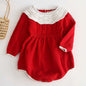 Baby Girls Knitting Romper Red Fashion