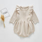 Baby Girls Knitted Bodysuit Long Sleeve Ruffled