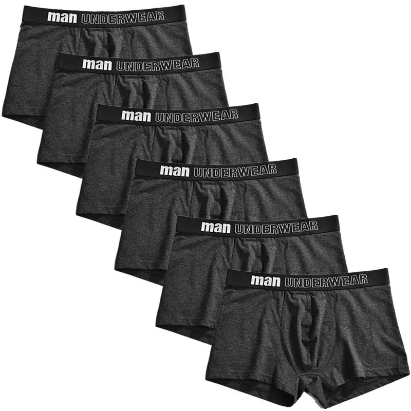 6pcs Men Boxer Briefs Shorts Underwear