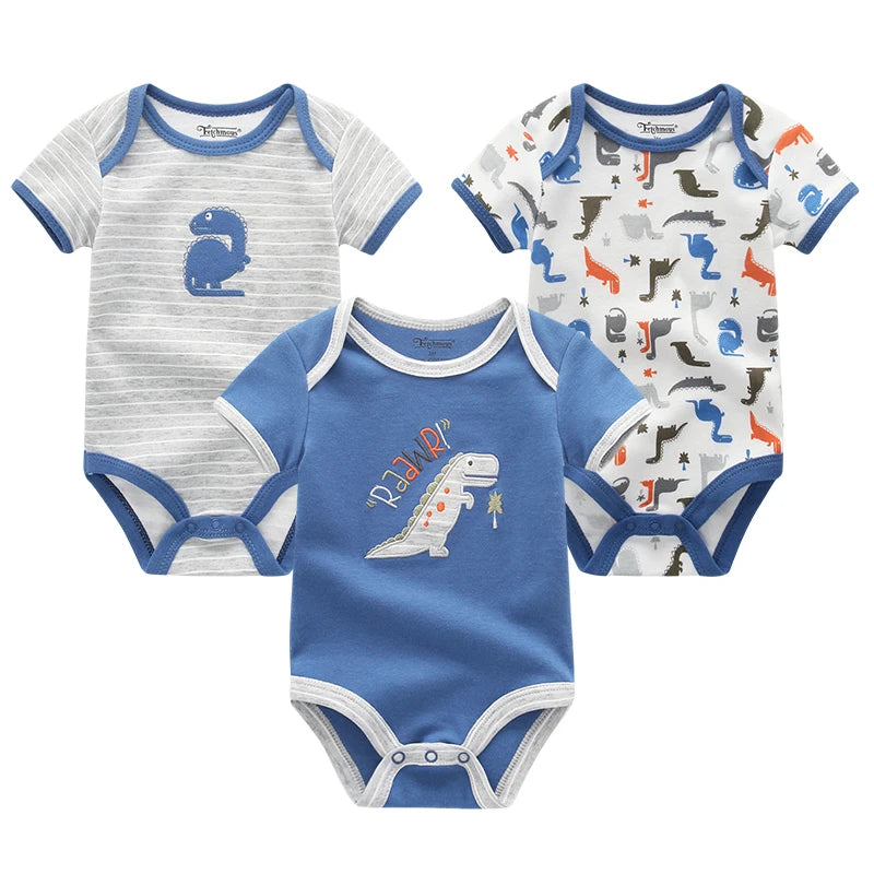 3 Pcs Baby Boy Jumpsuits, Bodysuit 100%Cotton