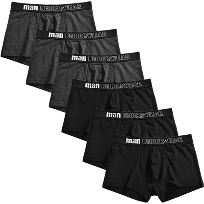 6pcs Men Boxer Briefs Shorts Underwear
