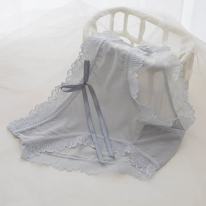 5 Pcs Teen Girl Lace Middle Waist Panties