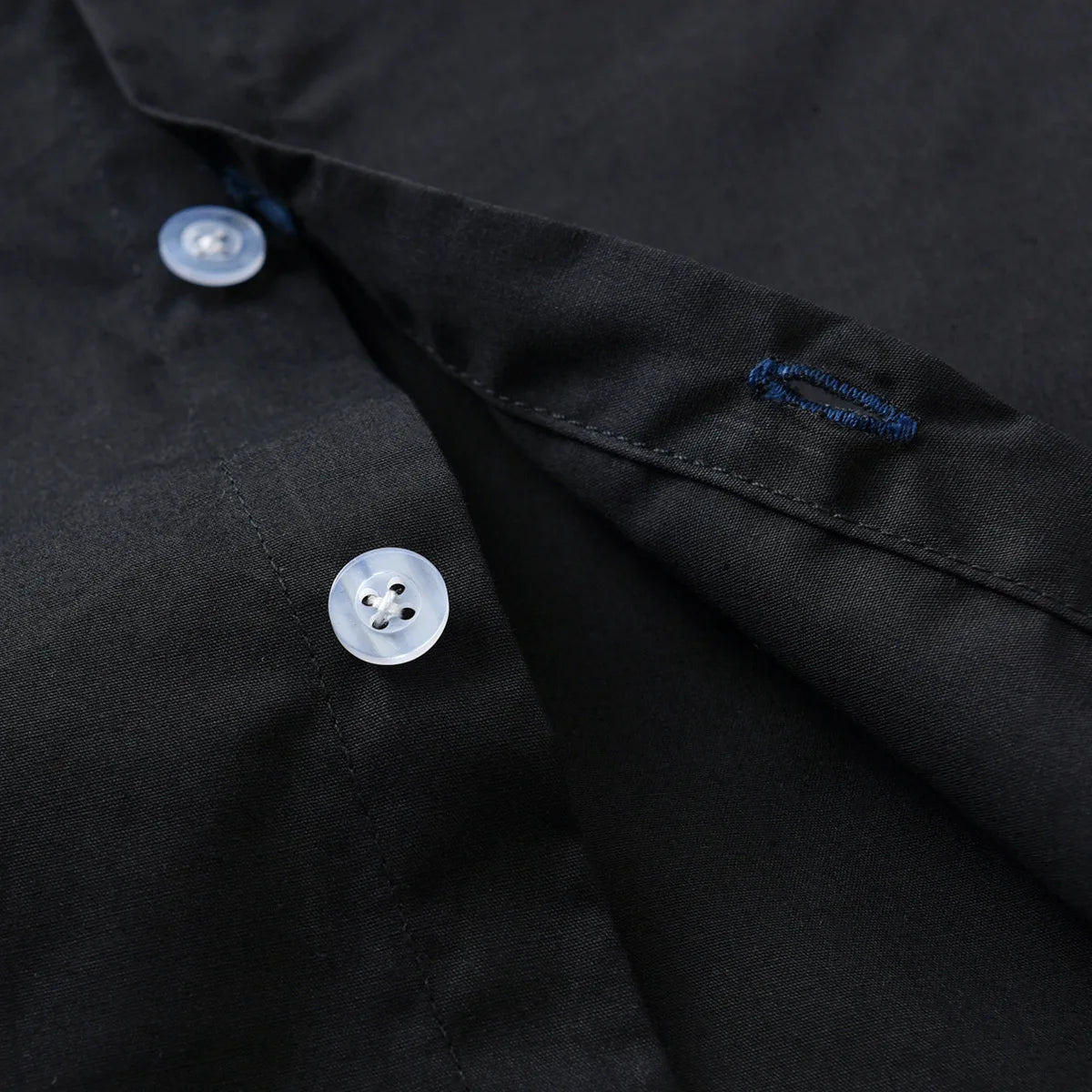 Black Long Sleeve Lapel Cardigan Shirt Casua