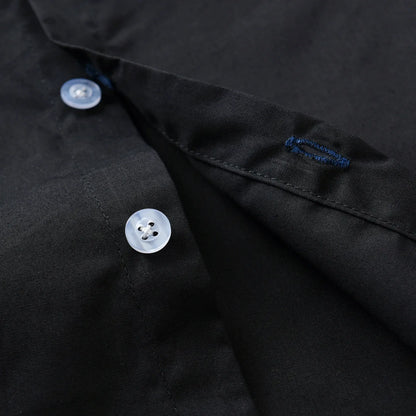 Black Long Sleeve Lapel Cardigan Shirt Casua