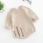 Baby Girls Knitted Bodysuit Long Sleeve Ruffled