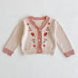 Girls Solid Color Knitted Cardigan Long Sleeves