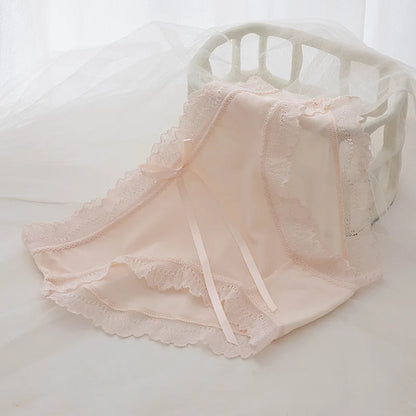 5 Pcs Teen Girl Lace Middle Waist Panties