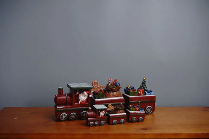Train Christmas Resin Statue Home Decor Sculpture