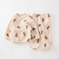 Newborn Boys Round Neck Fashion Waffle Suit