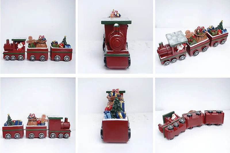 Train Christmas Resin Statue Home Decor Sculpture