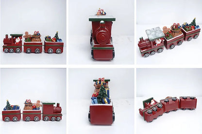 Train Christmas Resin Statue Home Decor Sculpture
