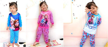 Princess Anna Elsa Cartoon Long Sleeve Pajamas