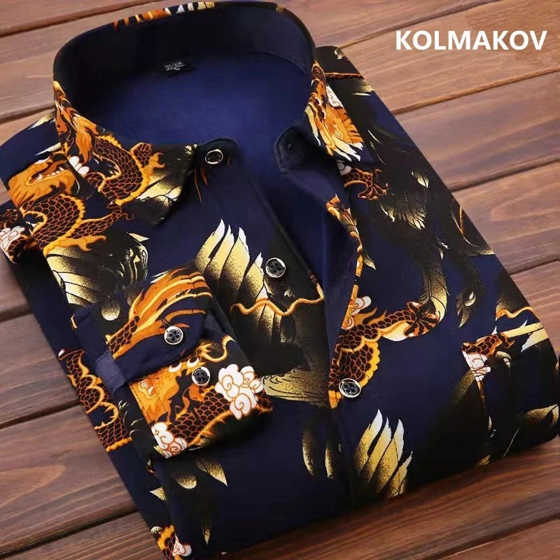 Men's Fashion Casual Striped Long Sleeve Shirt