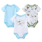 3 Pcs Baby Boy Jumpsuits, Bodysuit 100%Cotton