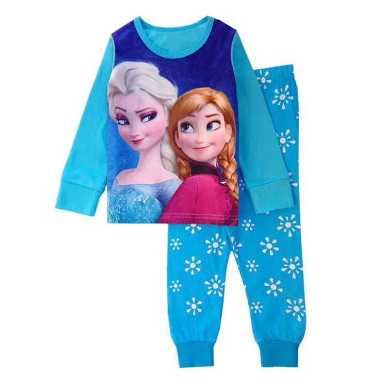 Princess Anna Elsa Cartoon Long Sleeve Pajamas