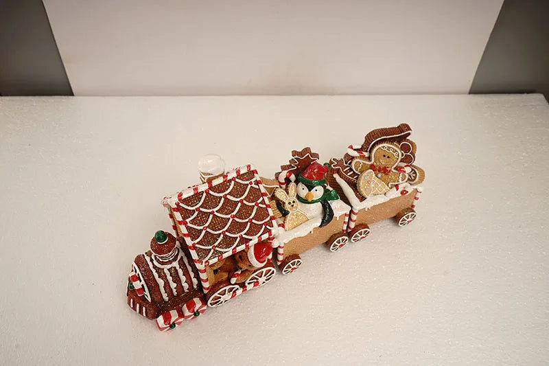 Train Christmas Resin Statue Home Decor Sculpture