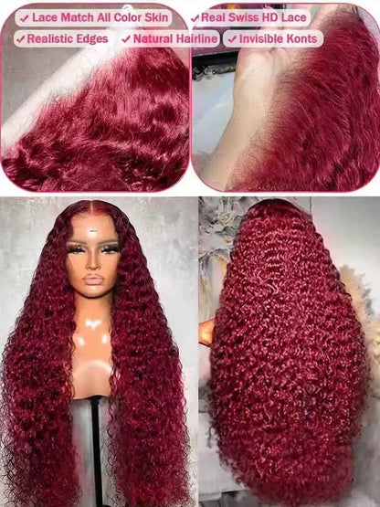 Burgundy Lace Front Human Hair Wave Brazilian