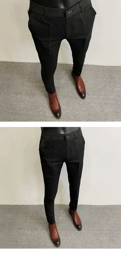 Men Stretch Slim Formal Casual Pants Fashion