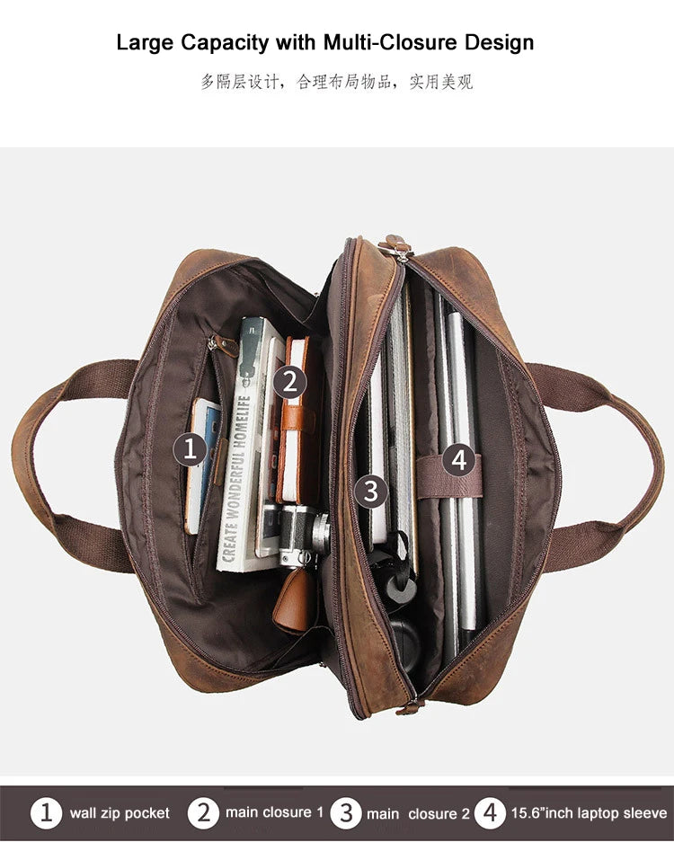 Genuine Leather Men Briefcase Business bag