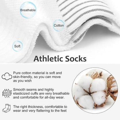 8 Pairs Crew Socks for Women Men
