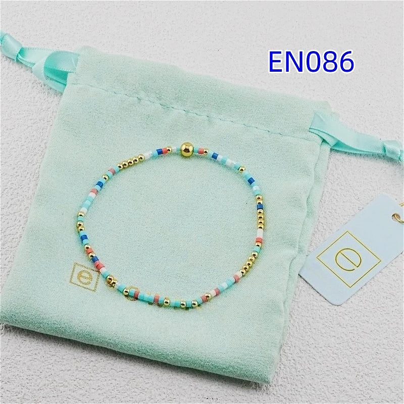 Colorful Seed Beads Charm Stackable Stretch Bracelet