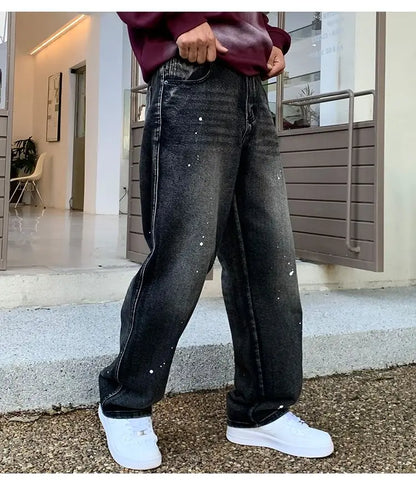Men Loose Straight-leg, trendy wide-leg long pants