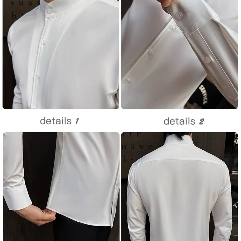 High End Stand Up Collar Men's Long Sleeve