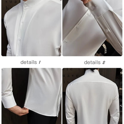 High End Stand Up Collar Men's Long Sleeve