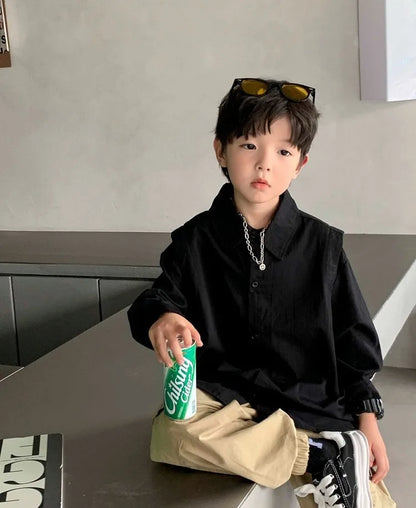 Boys Long Sleeved Stylish Casual Top Fashionable