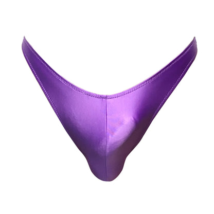 Young Men Low Rise V-shaped Thongs Satin