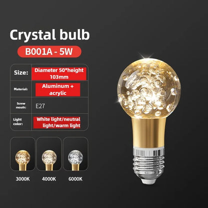 Acrylic Crystal LED Bulb Chandelier Fairy Lamp