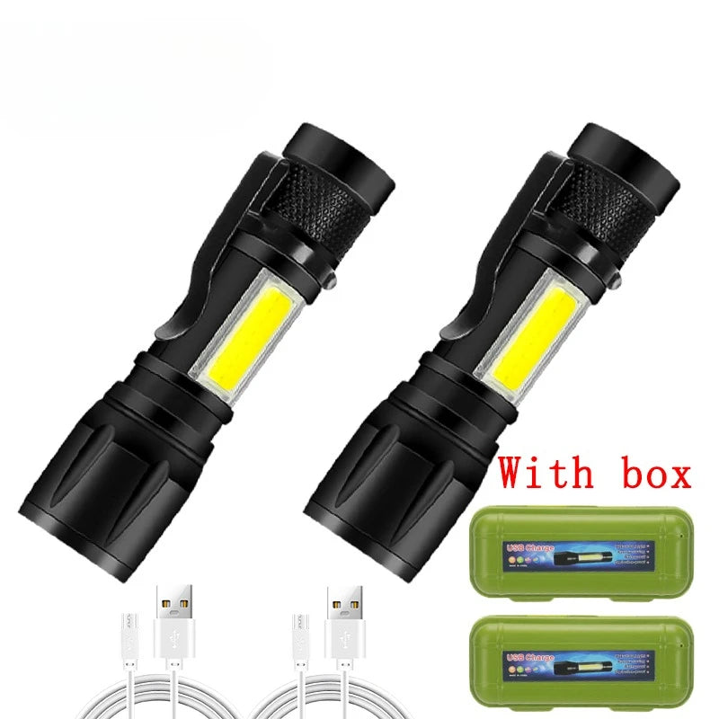 Rechargeable LED Flashlight Zoomable Torch