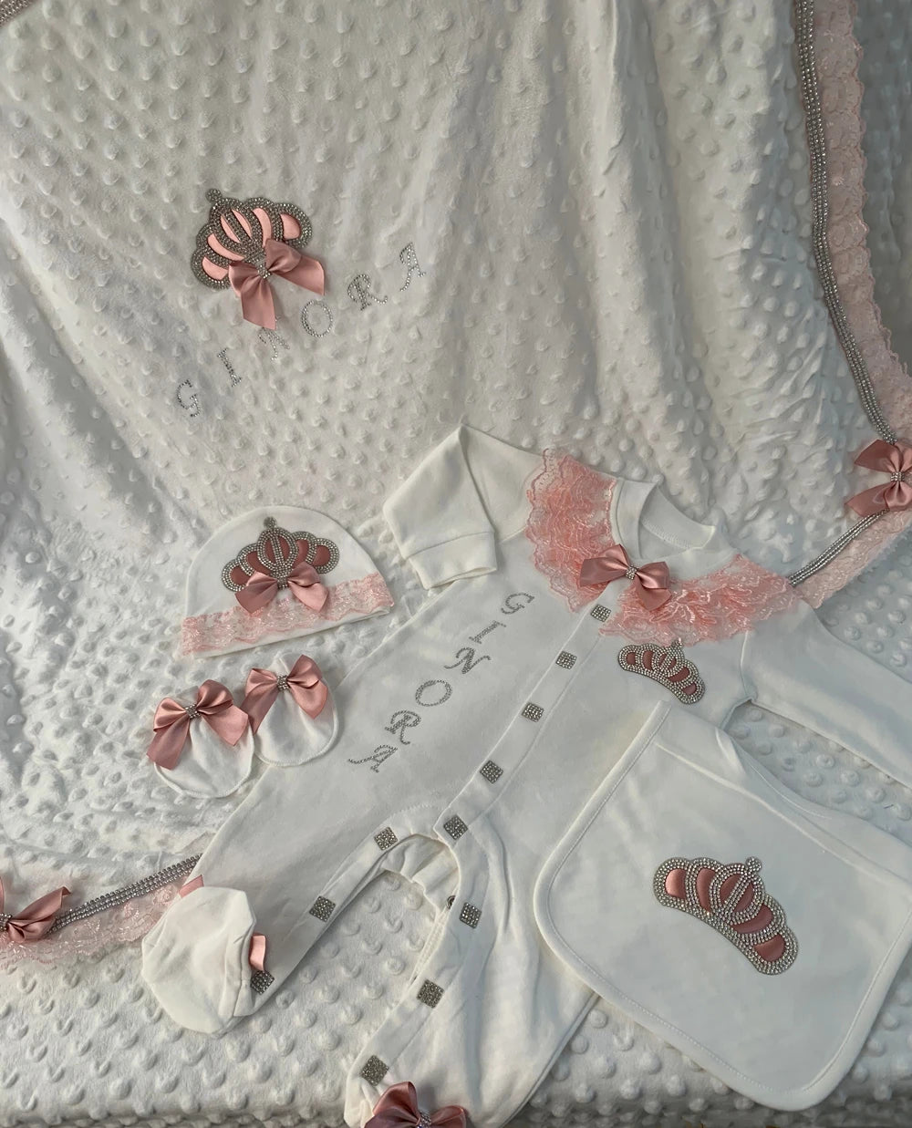 5 Pcs Girl/Boy Hospital Exit Newborn Bling Outfits