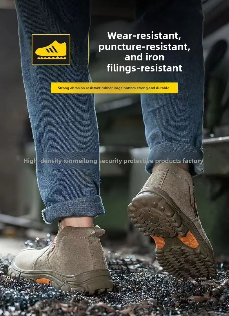 Anti Smashing Steel Toe Insulated Shoes, Breathable Suede