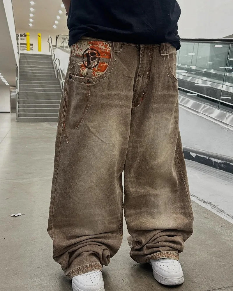 Mens American Vintage Yellow Washed Embroidered Jean