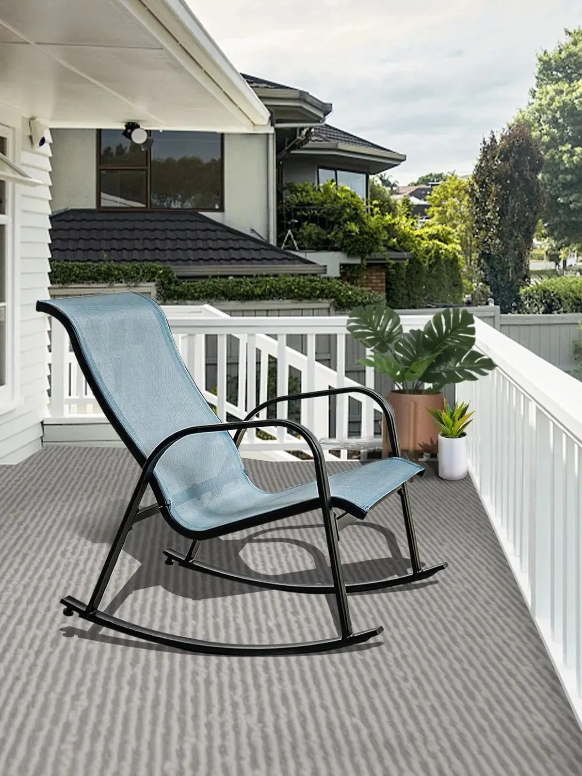 Mesh Sling Rocking Chair,Outdoor E-coated Steel