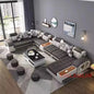 U-Shaped Sectional Fabric Sofa Set