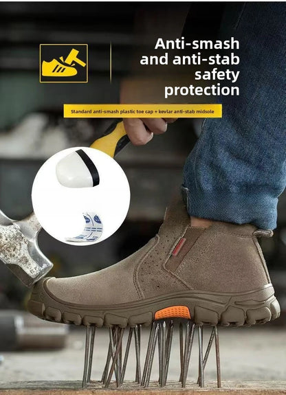 Anti Smashing Steel Toe Insulated Shoes, Breathable Suede