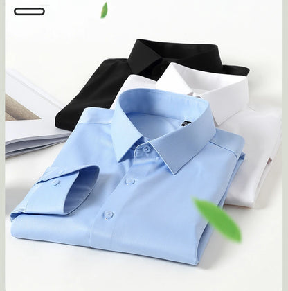 Men's White Long Sleeved Business Formal Wear Shirt