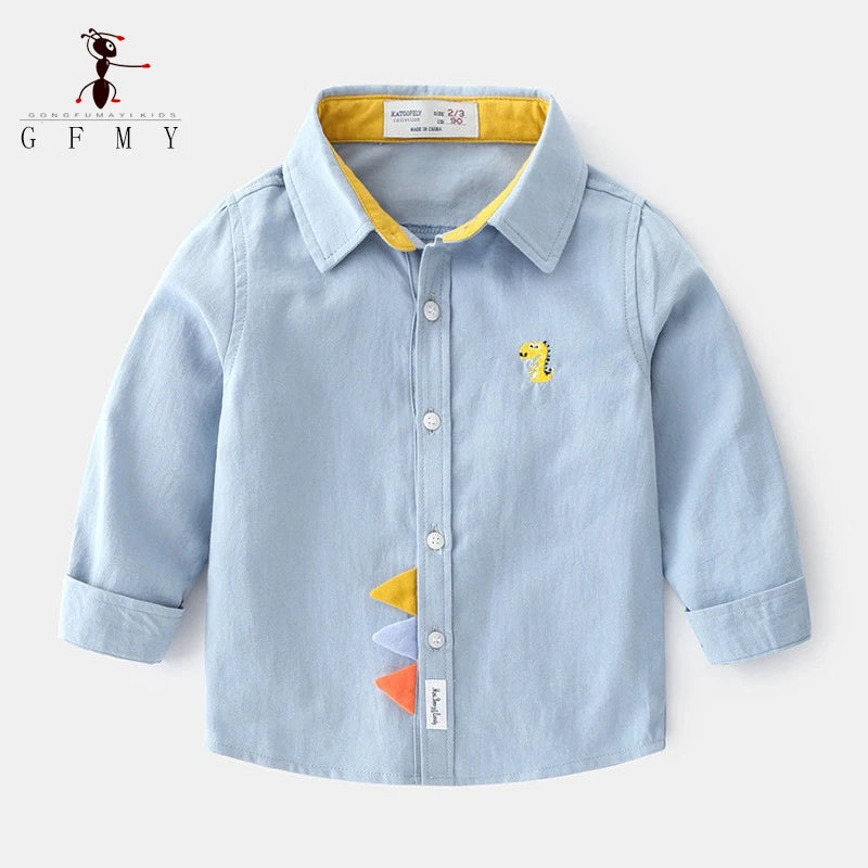 Cotton Long Sleeved Casual Cartoon Dinosaur