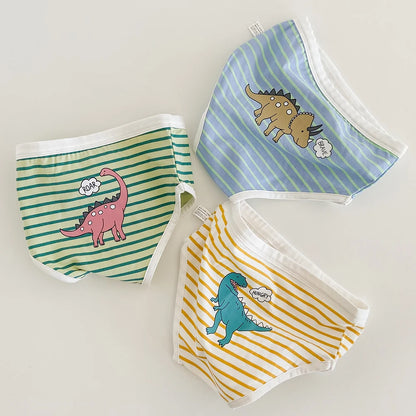 3PCS Young Girls/Boys Cute Cotton Briefs Boxers Underwear