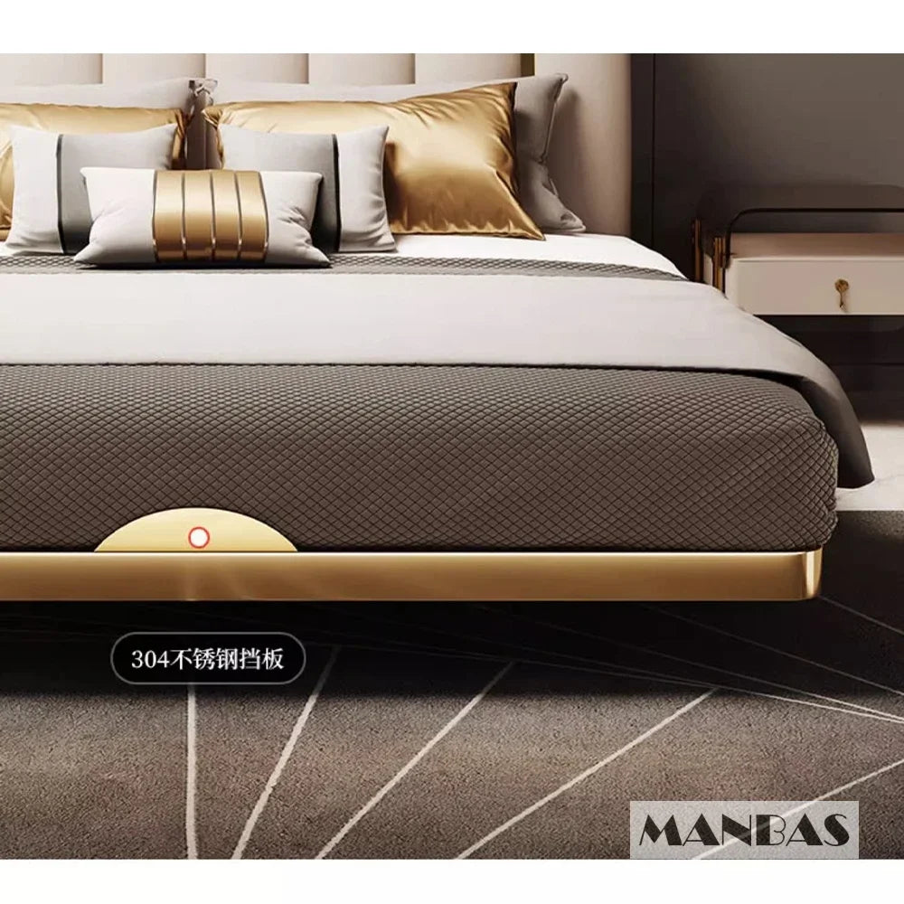 MINGDIBAO Modern Genuine Leather Suspended Bed