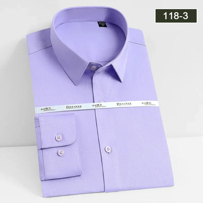 Men's White Long Sleeved Business Formal Wear Shirt